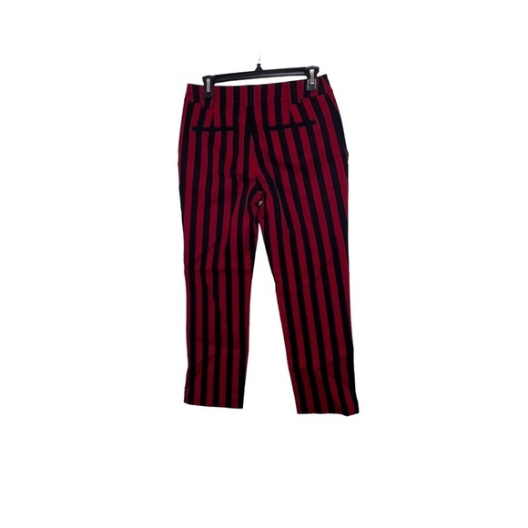 REBECCA Minkoff Red and Black Stripe Women’s Pants Sz 26 NWT - Picture 2 of 4